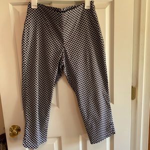 Talbots navy blue & white pants